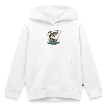 ANGELN. WARTEN. FANGEN. - Kinder Premium Organic Hoodie - Weiß - Vorne - AI Model Kid Female (0cm)