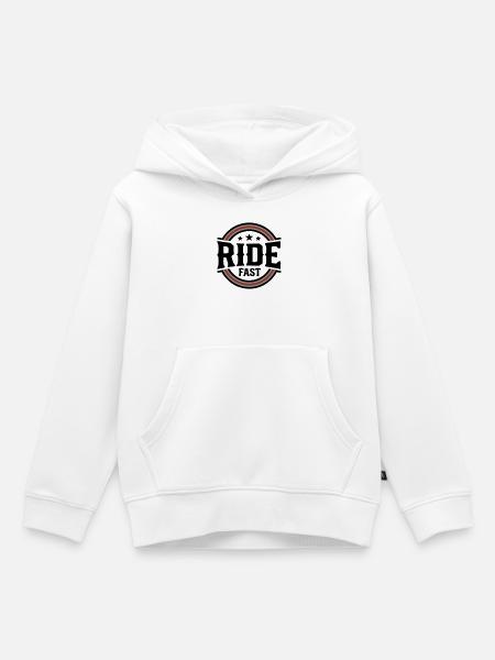 Ride Fast Abzeichen Logo - Kinder Premium Organic Hoodie - Weiß