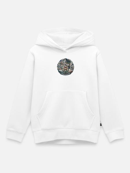Mondwald Blütenpfad - Kinder Premium Organic Hoodie - Weiß