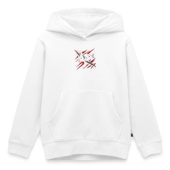 Croquis de l’avion à hélice - Sweat Premium à capuche enfant bio - blanc - Devant - AI Model Kid Female (0cm)