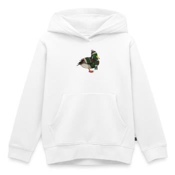 Ente im Strickpullover Winter Weihnachten - Kinder Premium Organic Hoodie - Weiß - Vorne - AI Model Kid Female (0cm)