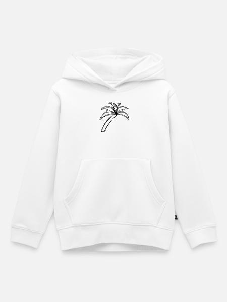 Palme handgezeichnet - Kinder Premium Organic Hoodie - Weiß