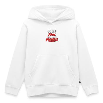 Ertrage den Schmerz der Disziplin oder ertrage den Schmerz o - Kinder Premium Organic Hoodie - Weiß - Vorne - AI Model Kid Female (0cm)