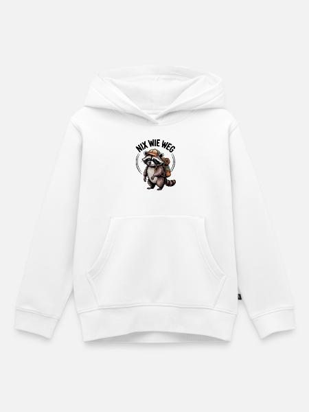 Abenteuer Waschbär - Kinder Premium Organic Hoodie - Weiß