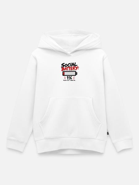 Soziale Batterie - Kinder Premium Organic Hoodie - Weiß