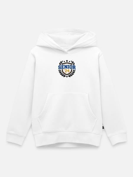 Senior Abschluss Wappen Logo - Kinder Premium Organic Hoodie - Weiß
