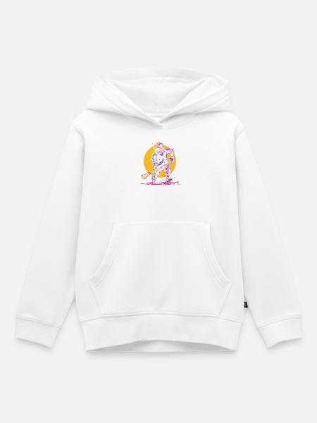 Lacrosse Spieler Synthwave - Kinder Premium Organic Hoodie - Weiß