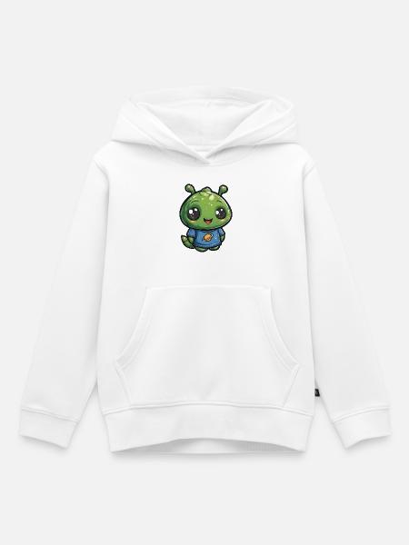 Kleiner Planetenfreund Alien Shirt - Kinder Premium Organic Hoodie - Weiß