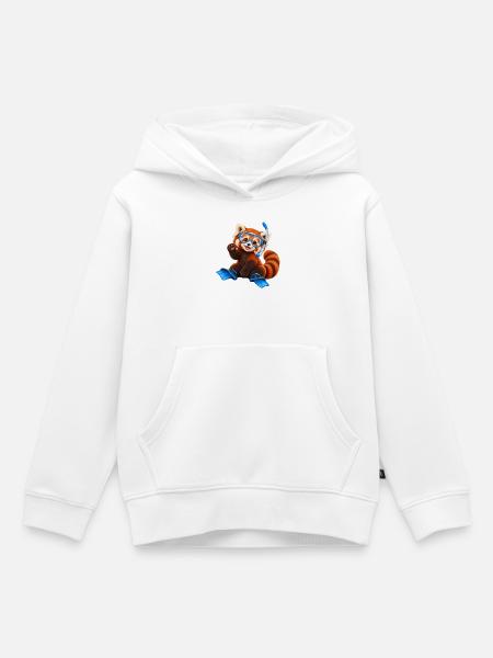 Tauchender Red Panda - Kinder Premium Organic Hoodie - Weiß