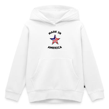 Amerikanische Flaggenstern - Kinder Premium Organic Hoodie - Weiß - Vorne - AI Model Kid Female (0cm)