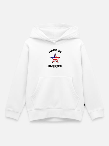 Amerikanische Flaggenstern - Kinder Premium Organic Hoodie - Weiß