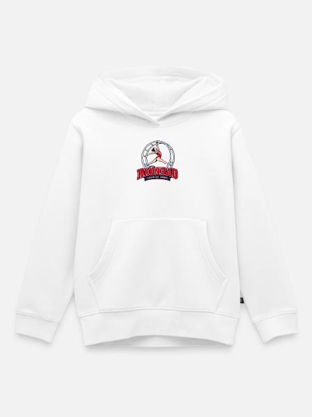 Rhönrad Turnen Logo Stil - Kinder Premium Organic Hoodie - Weiß