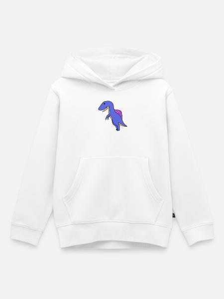 Dino Dinosaurier - Kinder Premium Organic Hoodie - Weiß