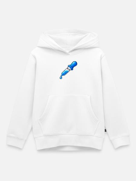 Kawaii Blauer Tropfendropper - Kinder Premium Organic Hoodie - Weiß