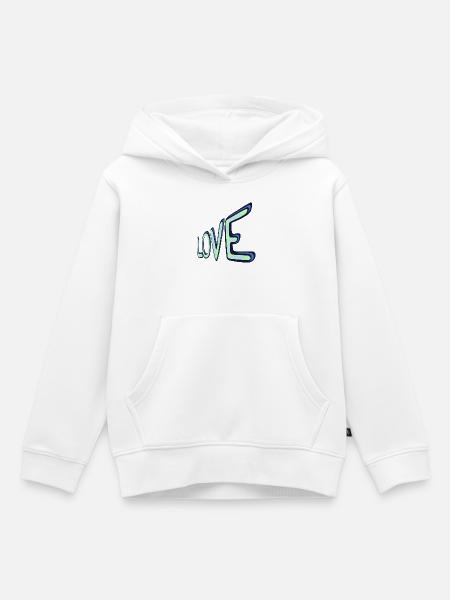 Liebes Neon Schriftzug - Kinder Premium Organic Hoodie - Weiß