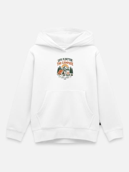 Lagerfeuer am Campingplatz - Kinder Premium Organic Hoodie - Weiß