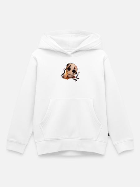 Gruselige Maske mit Kerze - Kinder Premium Organic Hoodie - Weiß