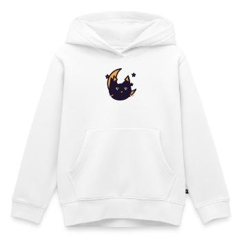 Mondkatze im Traumlicht - Kinder Premium Organic Hoodie - Weiß - Vorne - AI Model Kid Female (0cm)