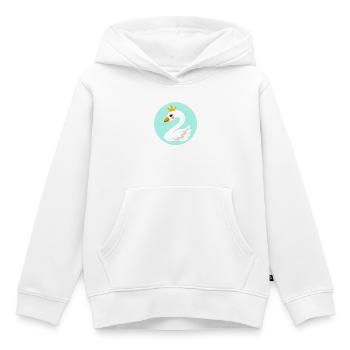 Niedlicher Schwan in Form einer 2 - Kinder Premium Organic Hoodie - Weiß - Vorne - AI Model Kid Female (0cm)