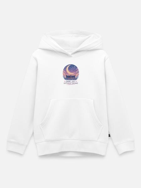 Gleicher Himmel, andere Träume - Kinder Premium Organic Hoodie - Weiß