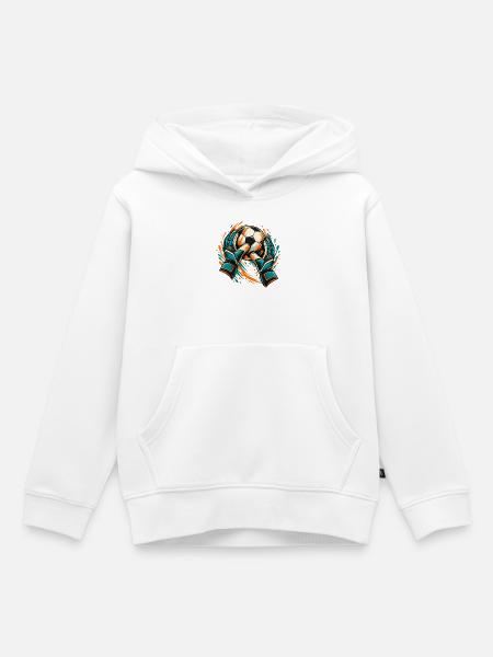 Vivid Soccer-Torwart-Rettungs-Grafik - Kinder Premium Organic Hoodie - Weiß