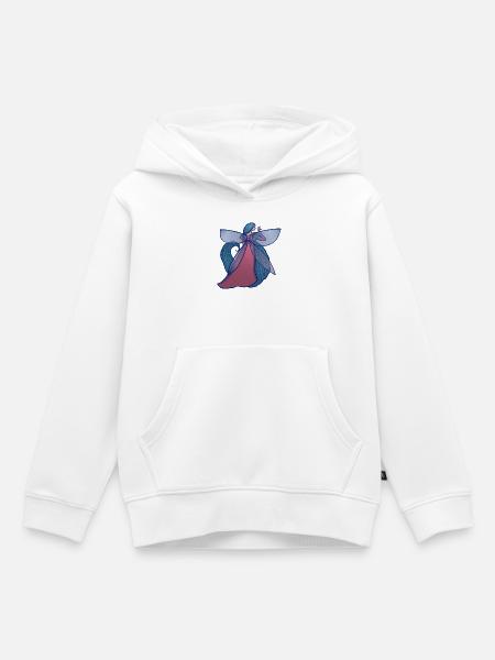 Azurblaue Fee im Abendrosa Kleid - Kinder Premium Organic Hoodie - Weiß