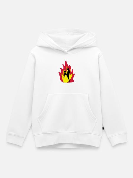 Fussball Feuer - Kinder Premium Organic Hoodie - Weiß