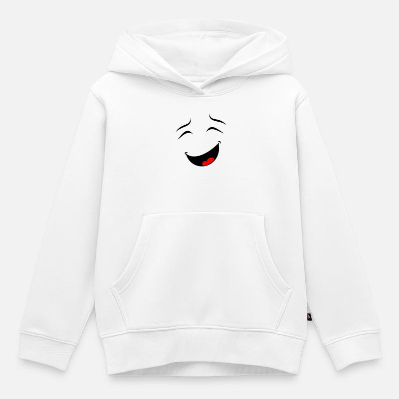 Mort de rire - Sweat Premium à capuche enfant bio - blanc