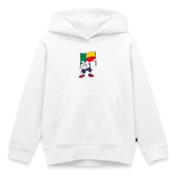 Bénin tamponnant Football - Sweat Premium à capuche enfant bio - blanc - Devant - AI Model Kid Female (0cm)