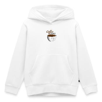 Café Junkie - Sweat Premium à capuche enfant bio - blanc - Devant - AI Model Kid Female (0cm)