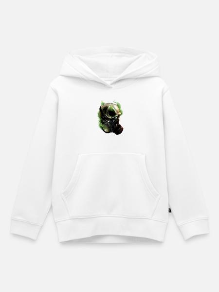 Gas skull - Kinder Premium Organic Hoodie - Weiß