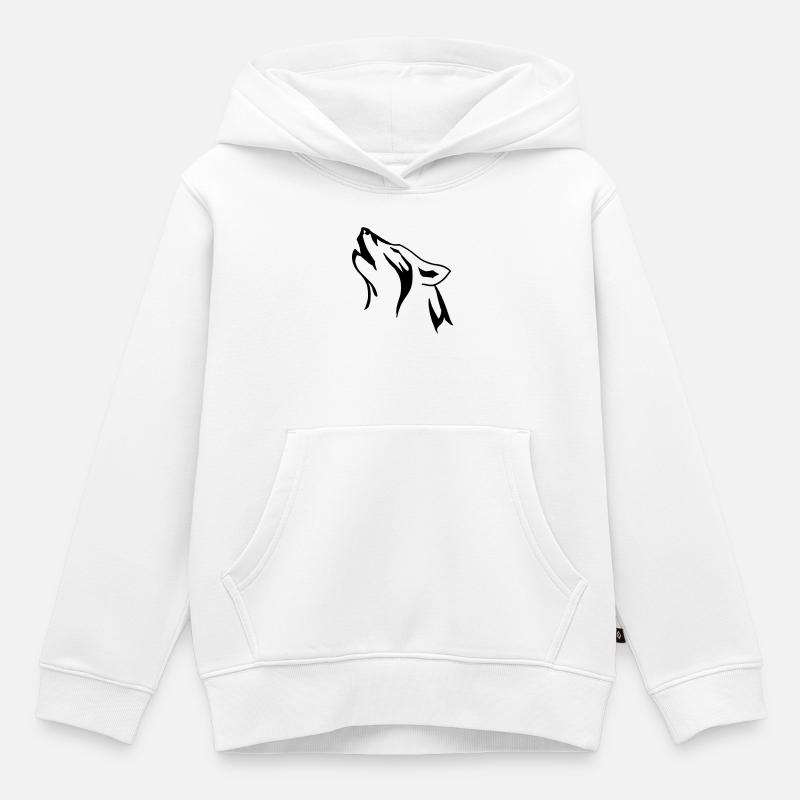 wolfkopf - Kinder Premium Organic Hoodie - Weiß