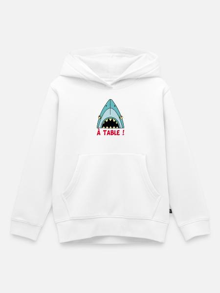 Hungriger Hai! - Kinder Premium Organic Hoodie - Weiß