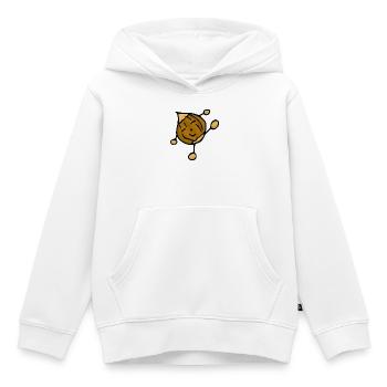 Noisette noisette drôle cool manger positive - Sweat Premium à capuche enfant bio - blanc - Devant - AI Model Kid Female (0cm)