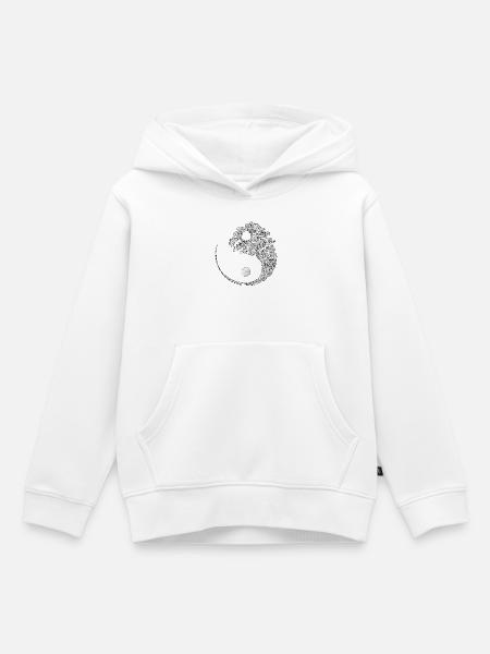 Yin Yang - Kinder Premium Organic Hoodie - Weiß