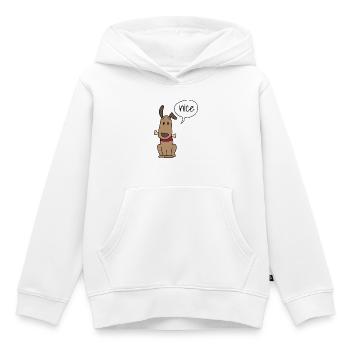 Mignon chien - Sweat Premium à capuche enfant bio - blanc - Devant - AI Model Kid Female (0cm)