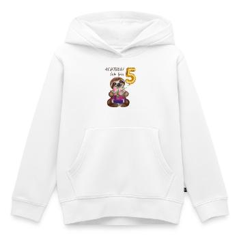 Ich bin Fünf Faultier zum 5. Geburtstag - Kinder Premium Organic Hoodie - Weiß - Vorne - AI Model Kid Female (0cm)