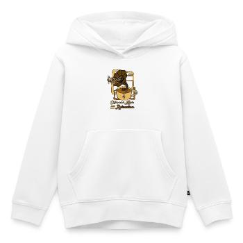 Kaffee und Musik ist Entspannung - Kinder Premium Organic Hoodie - Weiß - Vorne - AI Model Kid Female (0cm)