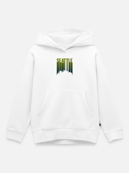 Seattle Skyline Grüngradient - Kinder Premium Organic Hoodie - Weiß