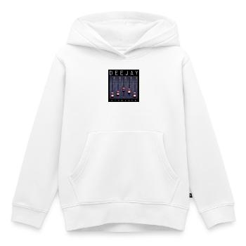 Conception du Fader de l’opérateur Deejay - Sweat Premium à capuche enfant bio - blanc - Devant - AI Model Kid Female (0cm)