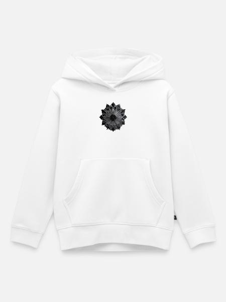 Schwarzer Origami-Stern - Kinder Premium Organic Hoodie - Weiß