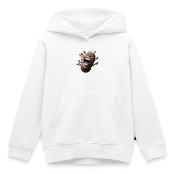 Glückliche Kaffeebohne - Kinder Premium Organic Hoodie - Weiß - Vorne - AI Model Kid Female (0cm)