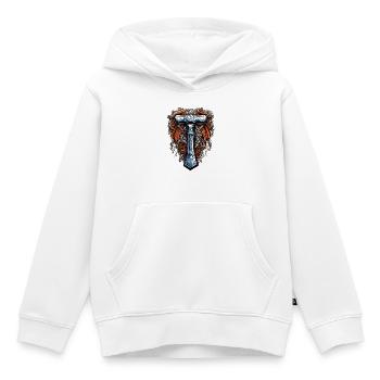 Le marteau de Thor - Sweat Premium à capuche enfant bio - blanc - Devant - AI Model Kid Female (0cm)