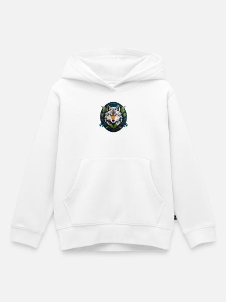 Waldbewohner Wolf - Kinder Premium Organic Hoodie - Weiß