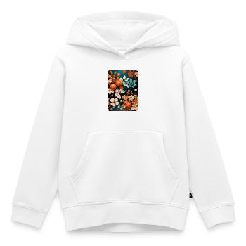 Herbst Blumen mit Mandarinen und Nüsse - Kinder Premium Organic Hoodie - Weiß - Vorne - AI Model Kid Female (0cm)