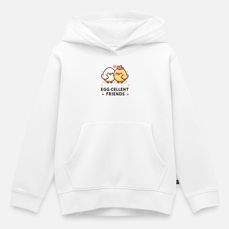 Amis d’Egg-Cellent - Sweat Premium à capuche enfant bio - blanc