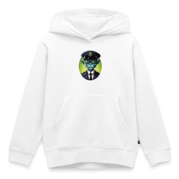 Flic extraterrestre - Sweat Premium à capuche enfant bio - blanc - Devant - AI Model Kid Female (0cm)
