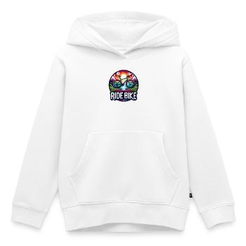 Ride Bike - Get on the bike, cyclist. - Kids Premium Organic Hoodie - white - Front - AI Model Kid Female (0cm)