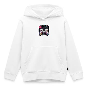Manette Gamer - Sweat Premium à capuche enfant bio - blanc - Devant - AI Model Kid Female (0cm)