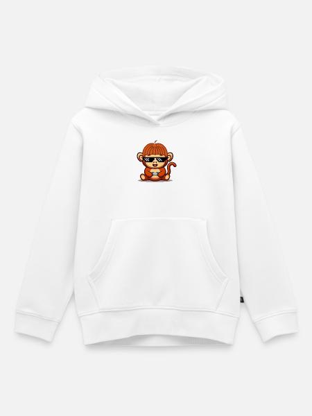 Gaming Affe - Kinder Premium Organic Hoodie - Weiß